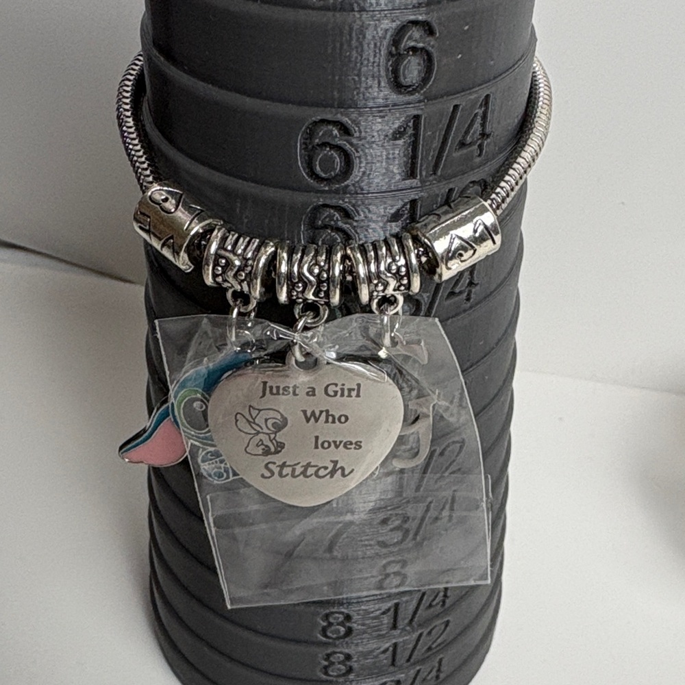 Stitch Charm Bracelet with Heart Pendant - Picture 5 of 10